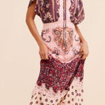 Anthropologie NWT Farm Rio Glam Tapestry Maxi Dress Floral Lace Satin Size Medium M Photo 0