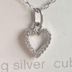 Belk Sterling Silver & Cubic Zirconia ๐ Heart Necklace with earrings Photo 3