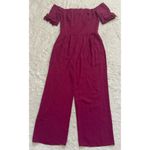 Gal Meets Glam Jumpsuit Meredith Crepe Off the Shoulder Wide Leg Petite Sz 6P Photo 4