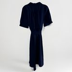 Bohme Böhme‎ Navy Wrap Dress Size Large Pockets  Midi Belted Classic Chic Style Photo 5