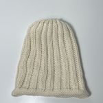 Free People  Rory Ribbed Cable Knit Ivory Slouchy Beanie Hat Photo 1