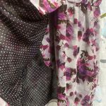 Kinder Aggugini Faux Wrap Purple and Black Floral Dress Size L Photo 4