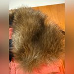 Talbots NWT Genuine Down Puffer Vest Faux Fur Trim Full Zip Coral Women’s Small Photo 10