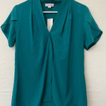 Calvin Klein Teal Short Sleeve Blouse – Size S NWT (N6) Photo 0