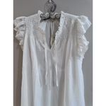 Andthewhy Ruffle White Mini Dress Large Cottagecore Whimsical Ethereal NEW  Photo 1