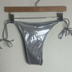 SKIMS metallic swim tie bikini bottom in nickel size XL Photo 6