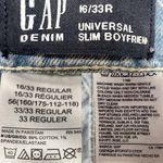 Gap NWT Womens Jeans Light Blue Universal Slim Boyfriend Distressed 16 33 Photo 11