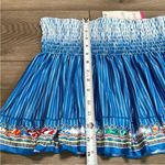 Lucky In Love 14” Paradise Smocked High Waist Blue Print Tennis Skirt Size Small Photo 8