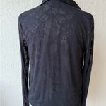 Maeve  by Anthropologie Lydia Floral Burnout Top Black Long Sleeve Wrap Top Small Photo 3