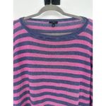 Talbots Linen Sweater Womens 3X Blue Pink Striped Pullover 3/4 Sleeve Colorful Photo 1