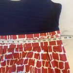 Boden Women's Coral Red Navy Blue Sleeveless Tank Dress Side Zip Size 14 Regular Photo 9