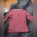 Workshop Republic Clothing  Burgundy Striped Long Sleeve Top Photo 5