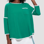 Tuckernuck  SPORT Green and White Terry Farah Pullover Sweater Women’s Sz XS Photo 0