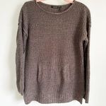 Daisy Fuentes  Brown Kangaroo Pocket Scoop Neck Pullover Sweater Lagenlook Small Photo 0