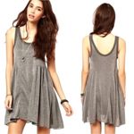 Free People  Beach Dress Womens Small Silver Metallic Cruise Town Tank‎ Mini Photo 1