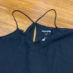 EXPRESS  Cold Shoulder Top Womens Size Small Long Sleeve Blouse Black Fringe Trim Photo 1