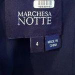 MARCHESA NOTTE Navy Golden Arch Silk Blend Dress Size 4 Blue Photo 7
