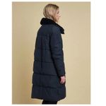 Barbour Leck Water Resistant Baffle Navy Quilted Coat Size US/12 Photo 3