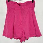 & Other Stories & Other Stories Paperbag High Waisted Wide Leg Shorts Lyocell Linen Pink Size 4 Photo 6