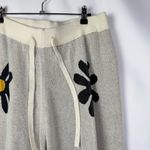 Ekouaer Cream & Black Floral Knit Wide Leg Lounge Pants XXL Photo 2