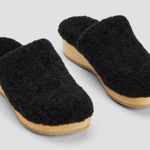 Eileen Fisher  Curly Black Shearling Clog Size: 8.5 Photo 0