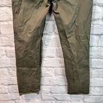 frame denim 26”  Le High Straight Raw Stagger Hem Army Green Tuxedo Stripe Jeans Photo 10