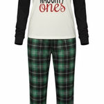 PatPat Christmas Graphic Pajama Set Green Black Plaid Women Lg Naughty Festive Photo 0