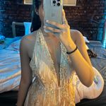 Miss Circle New York Beige Golden Backless Sequin Jumpsuit Photo 2