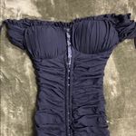 Hera Collection New Women's Elegant On or Off-Shoulder Black Ruched Dress Small Photo 1