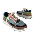 Chloé Chloe Nama Flower Green Mesh Platform Sneaker 51MM Photo 3