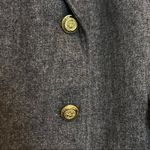 Vintage 80s Grey Wool Blazer Boston Traveler Suit Gold Buttons Office Retro Gray Photo 4