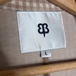 Betabrand  Women's Beige White Gingham Classic Ponte Knit Button Blazer Sz Large Photo 1