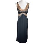 Badgley Mischka  Black Lace Gown Formal Evening Dress Sleeveless USA Made Photo 1