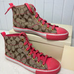Coach Franca Signature C/Calf High-top Kaki/Pink Women's Size 6.5 Photo 0