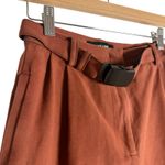 Rachel Comey  Rust Brown Belted Pleated Straight Leg High Rise Pants Size 00 Photo 2