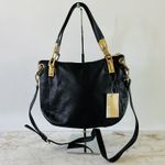 Michael Kors  Brooke Black Leather Medium Shoulder Tote Bag Photo 4