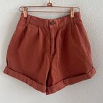 BDG Urban Outfitters Kelly Muted Orange Chino Short Back Elastic Rolled Hem XS Photo 0