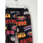 Marvel Black Superhero Logo Print Pull On Cotton Tapered Leg Pajama Pants Small Photo 2