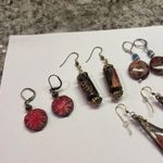 Lot Of 4 Costume Pierced Earrings Dangle BEAD Beaded Colorful Mix Some Handmade Photo 5