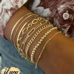 Gold Bracelets for Women, 14K Gold Plated Dainty Bracelets Set, Layered Chain Bracelets Pack Jewelry Photo 3
