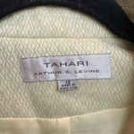 Tahari Trench Coat Womens Cream Argyle Print Single Breasted Snap Size 12 Large Yellow Photo 11
