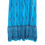 Loft Boho Maxi Skirt Women's Medium Tiered Pull On Ruffled Paisley Blue Hippie Photo 2