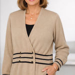 St. John Vintage  Marie Gray Beige Knit Cardigan Sweater Made USA 😘 Photo 0