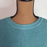 Lucky Brand  Back Lace Pullover Ribbed Knit Cotton Sweater in Sage Hue size S Photo 4