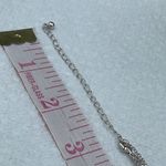 A.U. Ribbon and Hope Rhodium plated CZ necklace. Silver Photo 9