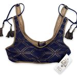 Becca NWT Swim Bikini Top Lace Tassels Crochet Cups Boho Photo 1