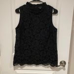 Ann Taylor black lace scallop hem blouse sleeveless medium Photo 1