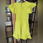 Red Dress Boutique Smocked mini dress ruffle short sleeves chartreuse fit & flare anneklein Photo 2