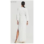 RETROFETE Camille Sequin Dress Size XL White NEW Wedding Bride Formal Maxi Slit Photo 6