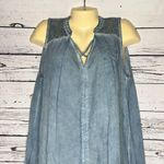 Umgee  NWT Size M Blue Chambray - Lace Trim Tunic Swing Dress Photo 1